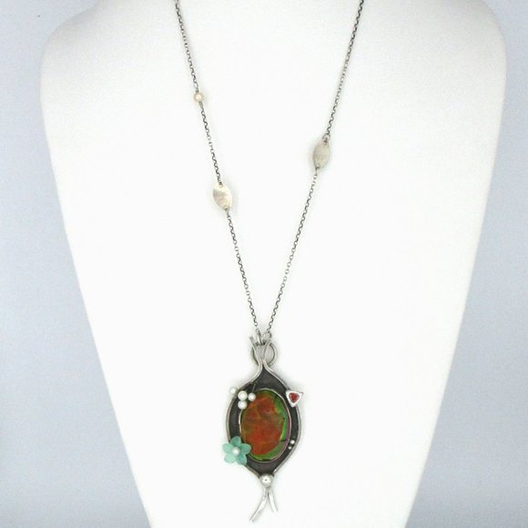 Intriguing Multi-Media Artisan Necklace - Picture 1 of 8